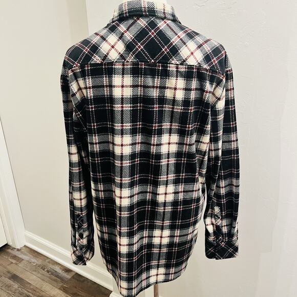 Depart West Flannel Shirt XXL Button-Down Black Cream Heavy Soft (A0130) - Picture 4 of 7